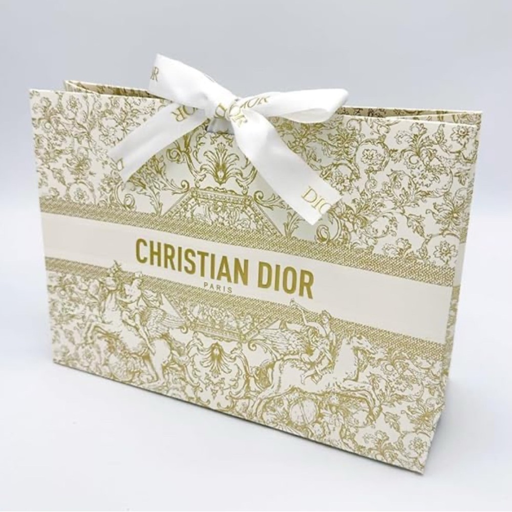 Dior Gold and White Cosmetic Bag